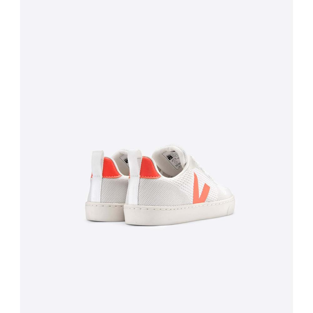 Veja V-10 MALHA BRANCO Kids' Sneakers White/Orange | CA 841RVD